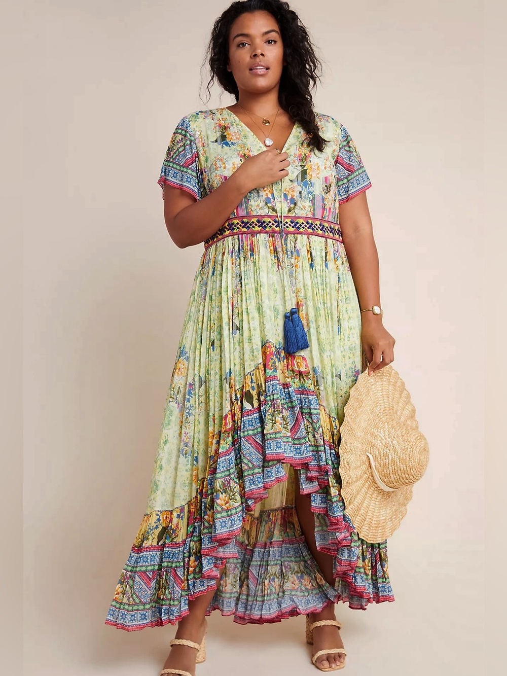 NWT Anthropologie Bhanuni Jyoti Arianna Maxi Dress Boho Chic Floral Gypsy - Picture 1 of 7